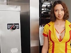 Mofos - Kimora Quin Is Caught Masturbating In The Kitchen By Charles & Demands To See His Cock