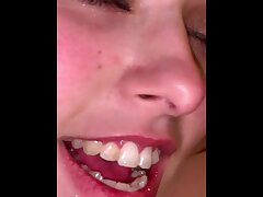 Teenage Cuckold Haley Holds her Parent's Forearm while getting Drilled w Massive BIG BLACK COCK