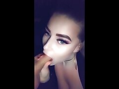 Hefty breasted teenie is anxiously deepthroating a humungous hard-on while touching another one at the same time