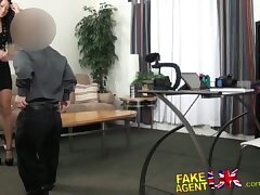 FakeAgentUK Midget cons sexy tanned amateur brunette into having sex