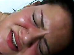 Pretty brunette screams when deflowers anal