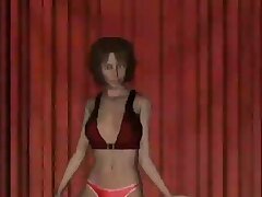 Vollbusige 3d Anime Stripperin betritt die Bühne