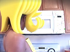 Cartoon-Stil Abigail Mac aussteigen in der Küche